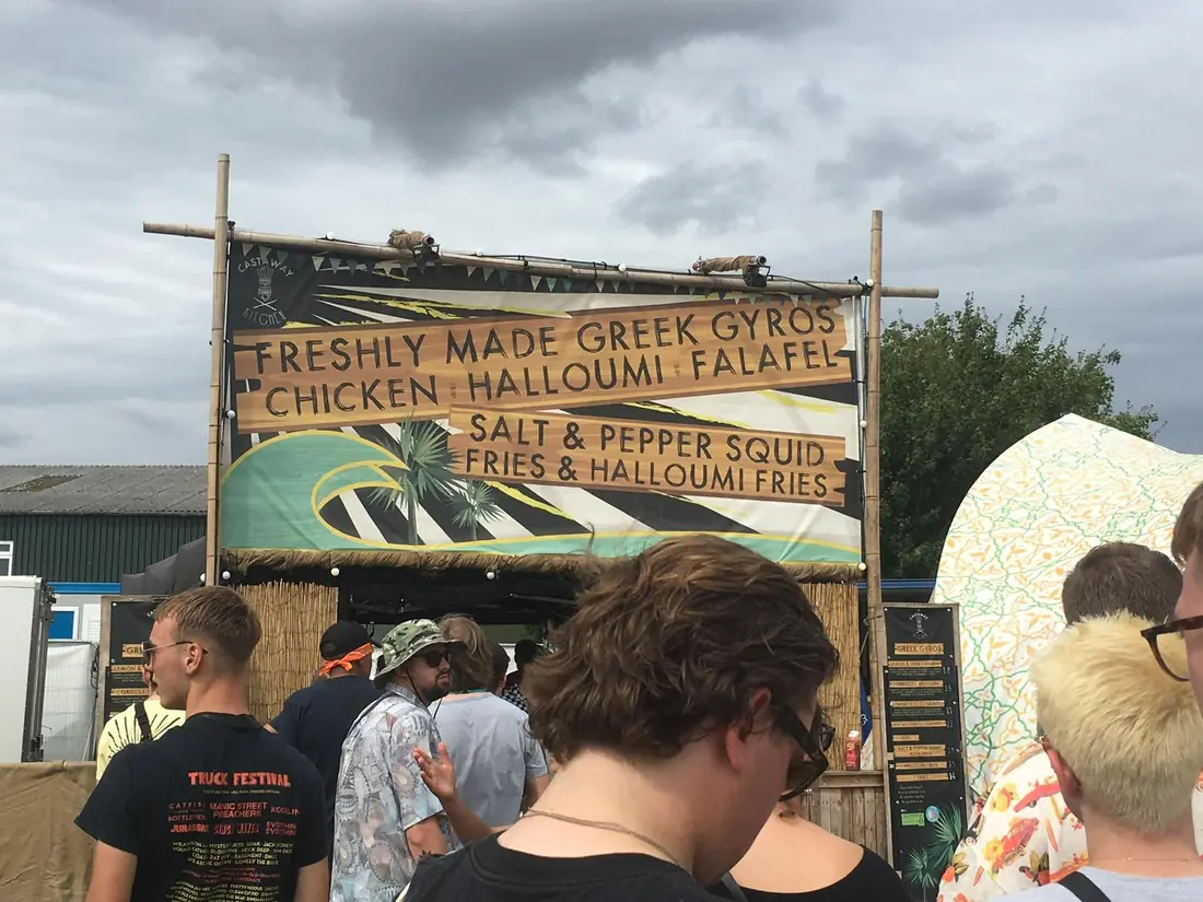 The Greek and Korean units side by side at a festival